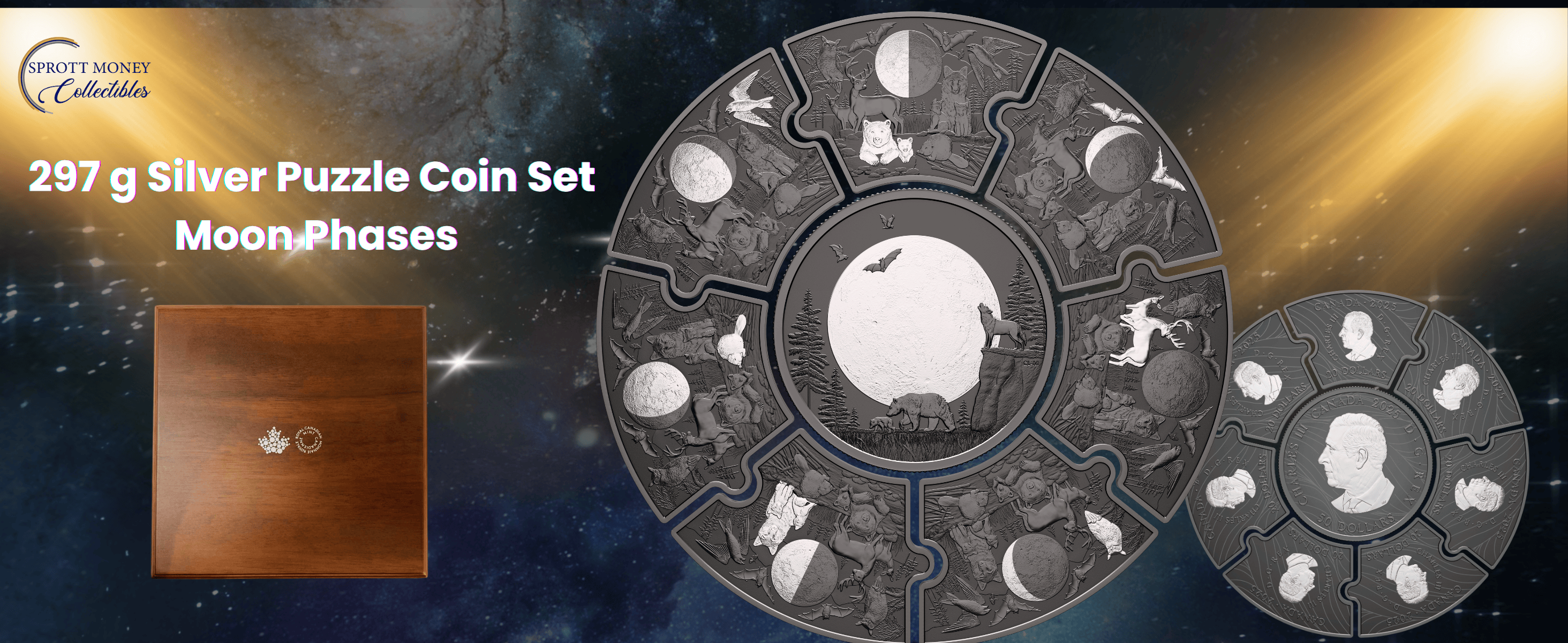 Sprott Money Collectibles - 2025 Canada Moon Phases - 8 Piece 297g