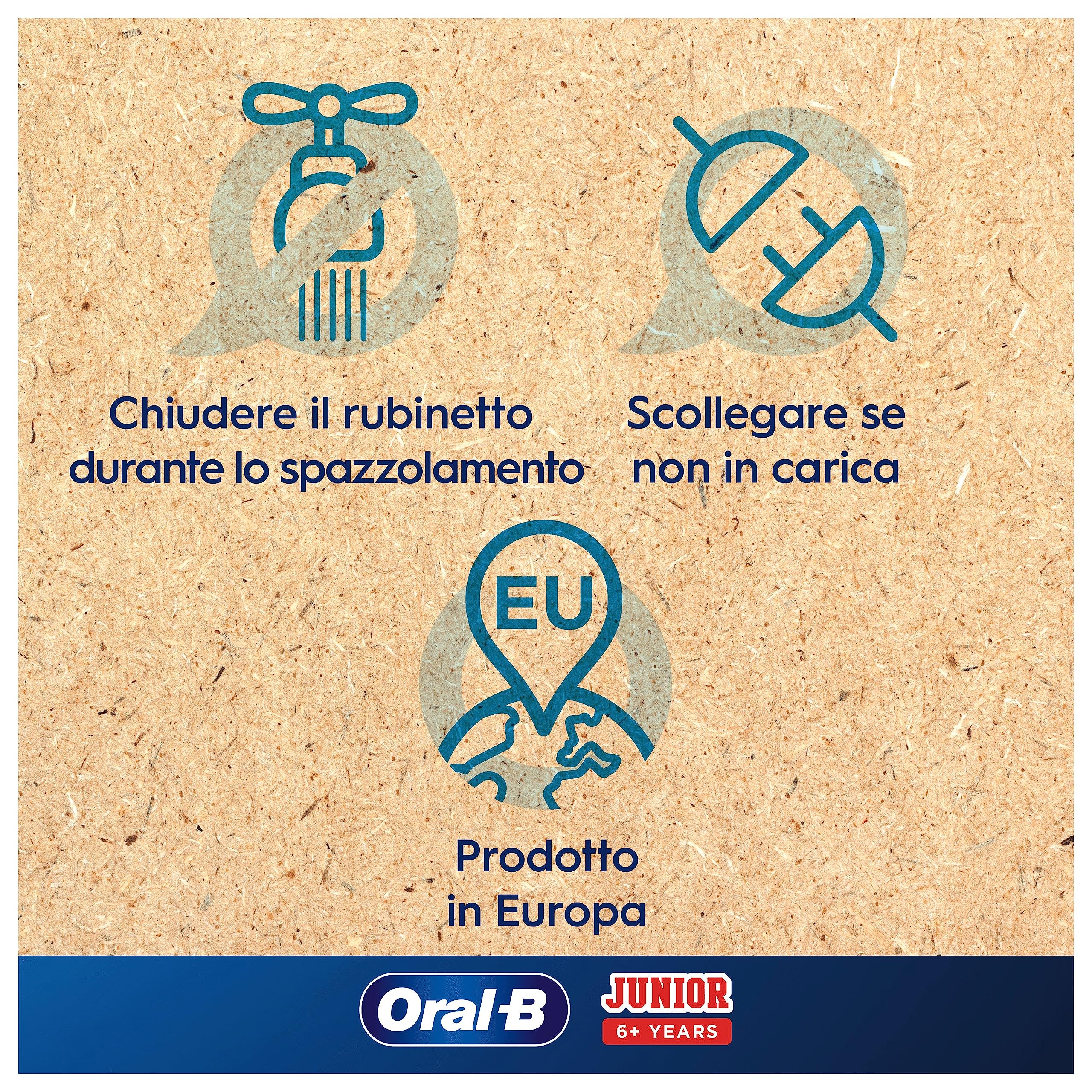 Oral-B Spazzolino Elettrico Ricaricabile Junior Minnie +6 Anni, 2 Testine, 1 Spazzolino