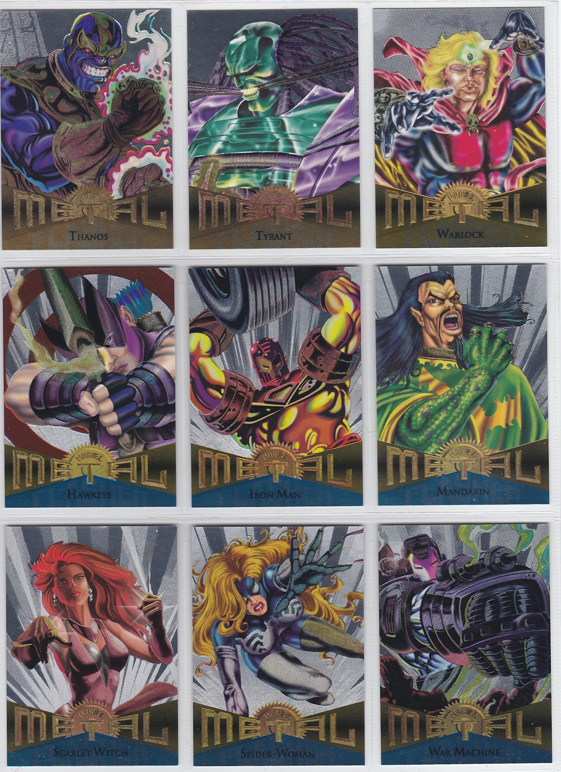 Amazon.com: 1995 Marvel Metal Silver Flasher Paralelo Set de 138