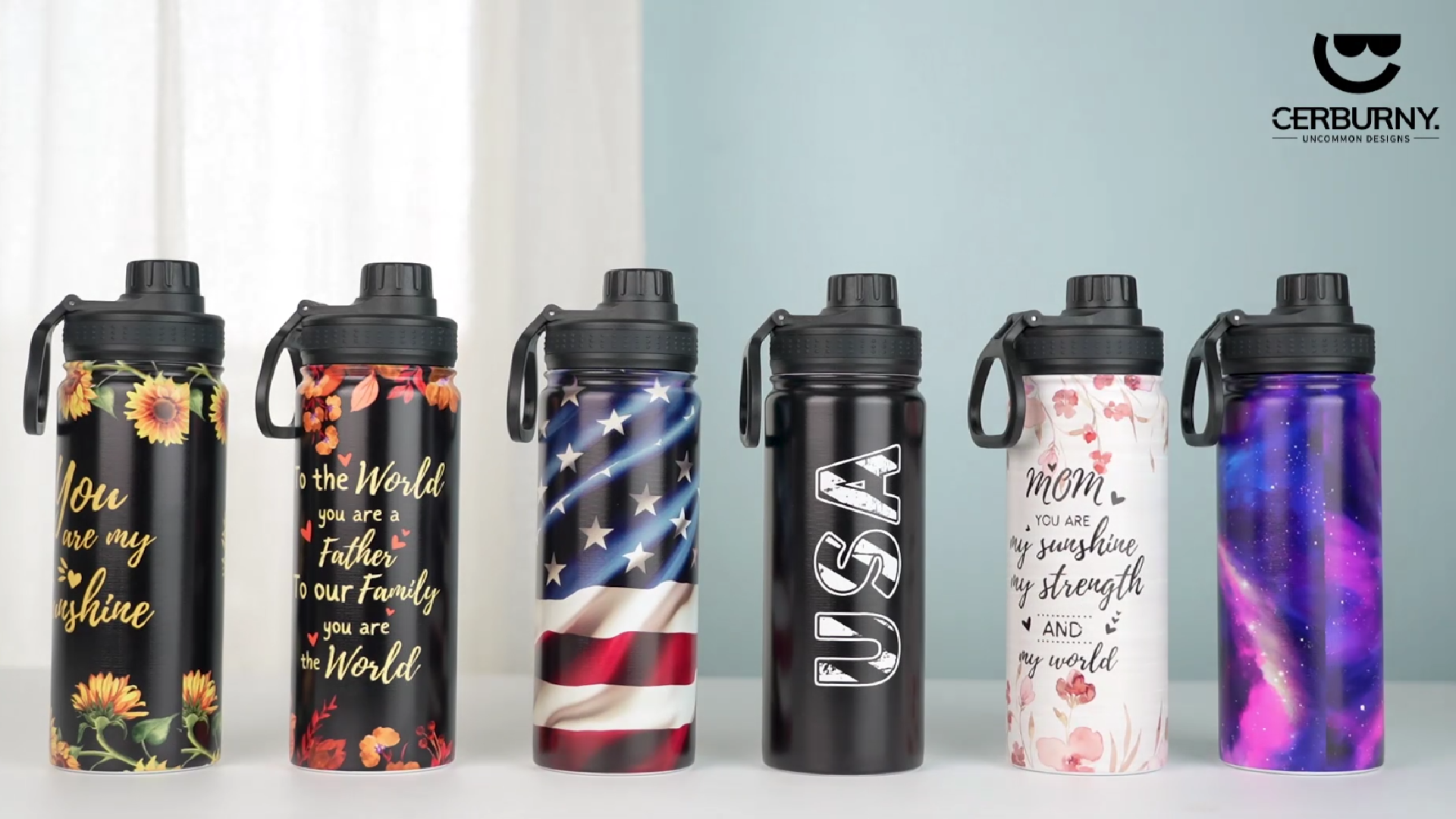 18oz USA Flag Insulated Water Bottle With Straw - Stainless Steel, Double Walled, Vacuum Insulated