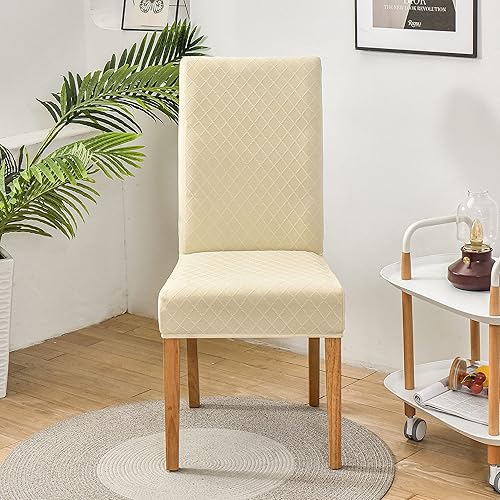 Miniatura 2 de SoulFeel Juego de 4 fundas para sillas de celosía, extraíbles y lavables, elásticas de elastano jacquard Parsons para silla de comedor, fundas