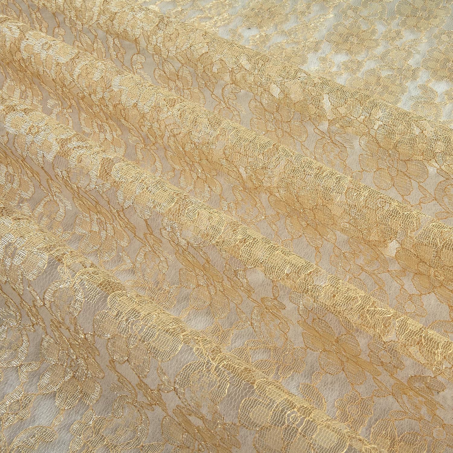 Raschelle Lace Gold, Fabric by the Yard