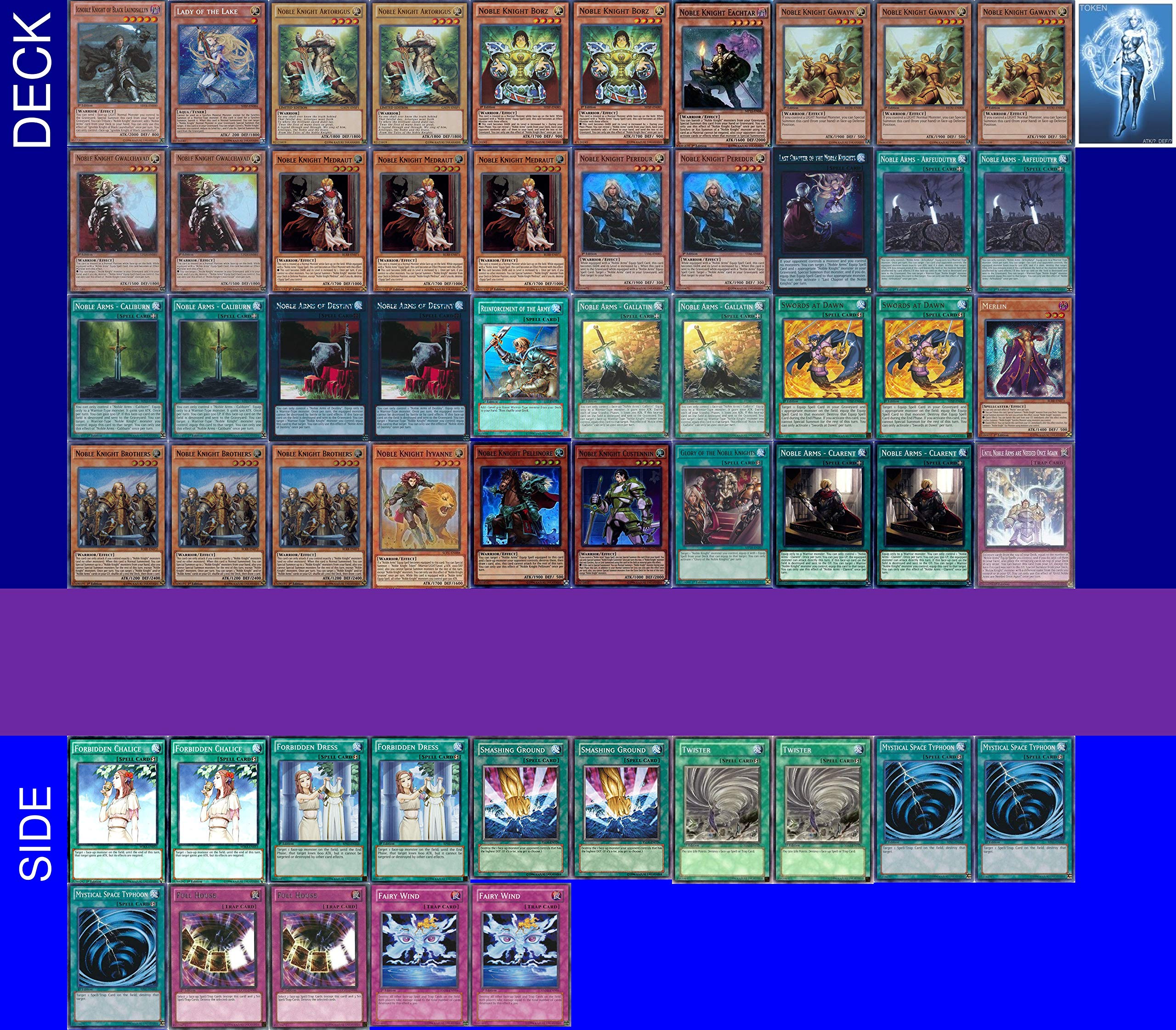 YU-GI-OH! YUGIOH Tournament Ready Noble Knight Deck con Cubierta Lateral  Completa y Exclusivo Tocadiscos para Juegos Phantasm : Amazon.com.mx:  Juguetes y Juegos