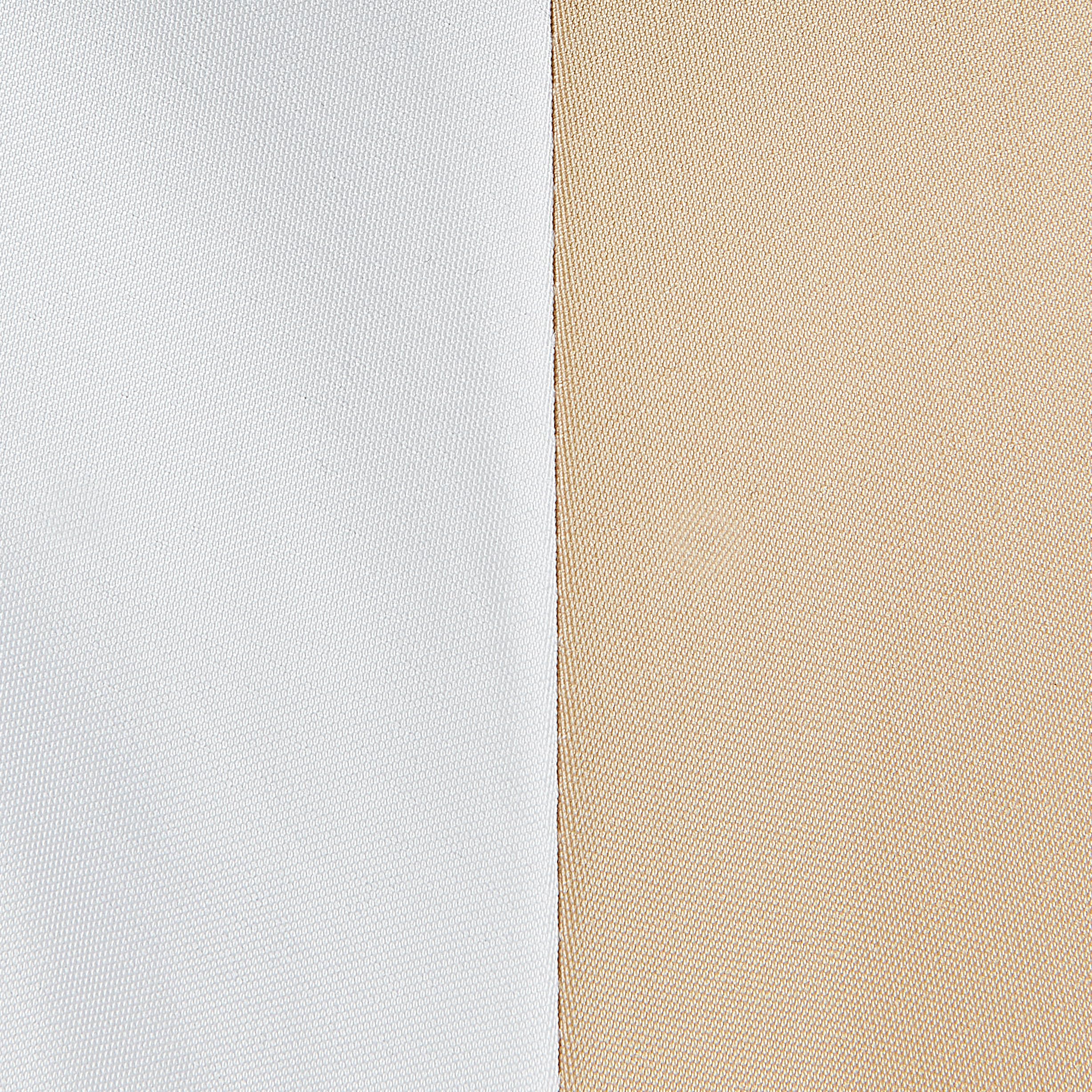 Beliani Elegante ombrellone da giardino ⌀ 245 cm palo in alluminio bianco tessuto poliestere beige e bianco