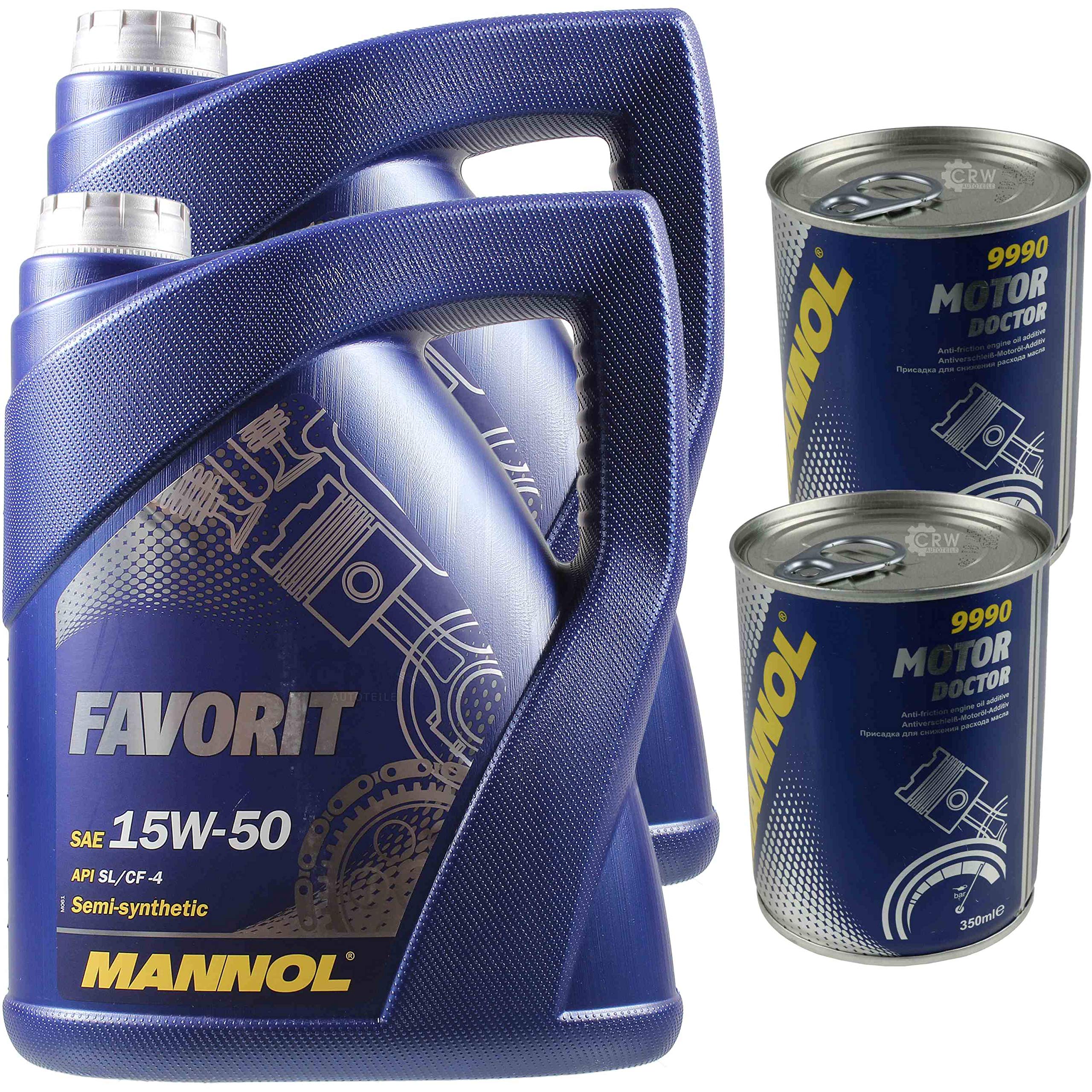 Olio motore MANNOL Favorit 15W-50 2 x MANNOL Motor Doctor ADDITIV