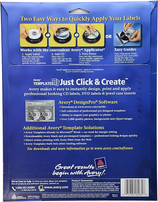 Amazon.com : Avery 5931 Laser Labels Shuttered Jewel Case ...