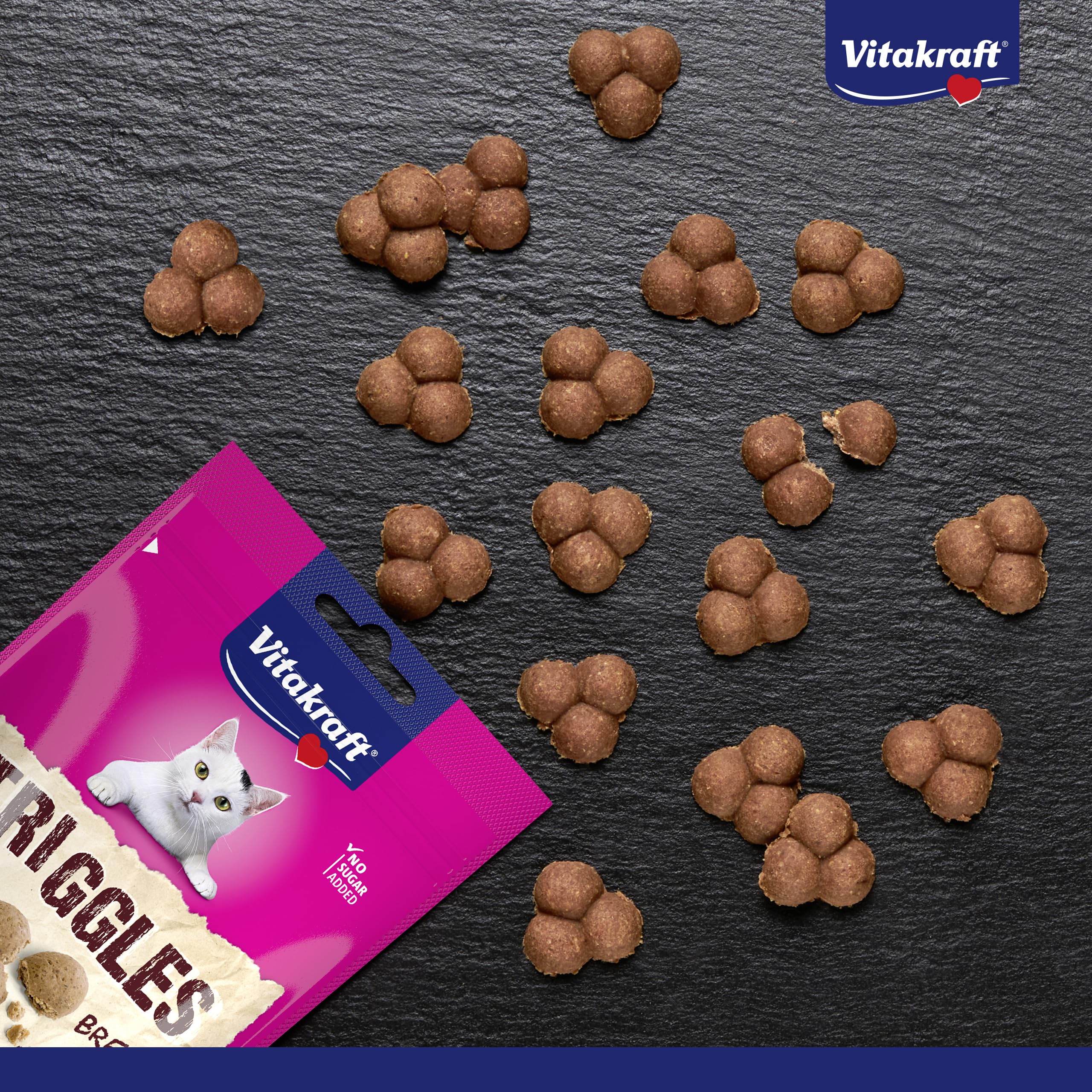 VITAKRAFT- Triggles, Friandise Moelleuse pour Chats, À La Dinde, Format Économique, sans Ajout De Sucre (9 X 40G)