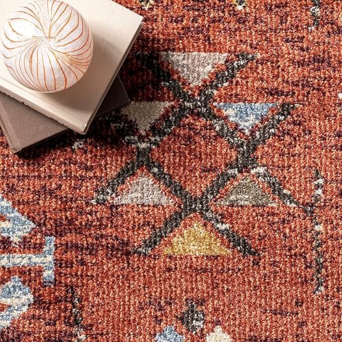 Miniatura 7 de nuLOOM Alfombra tribal de transición Wilma, 5x8, naranja