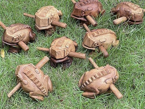 Vista 13 de Instrumentos de percusión hechos a mano clásicos tailandeses de 2.3-2.5 pulgadas, rana de madera, rana de madera, instrumento musical