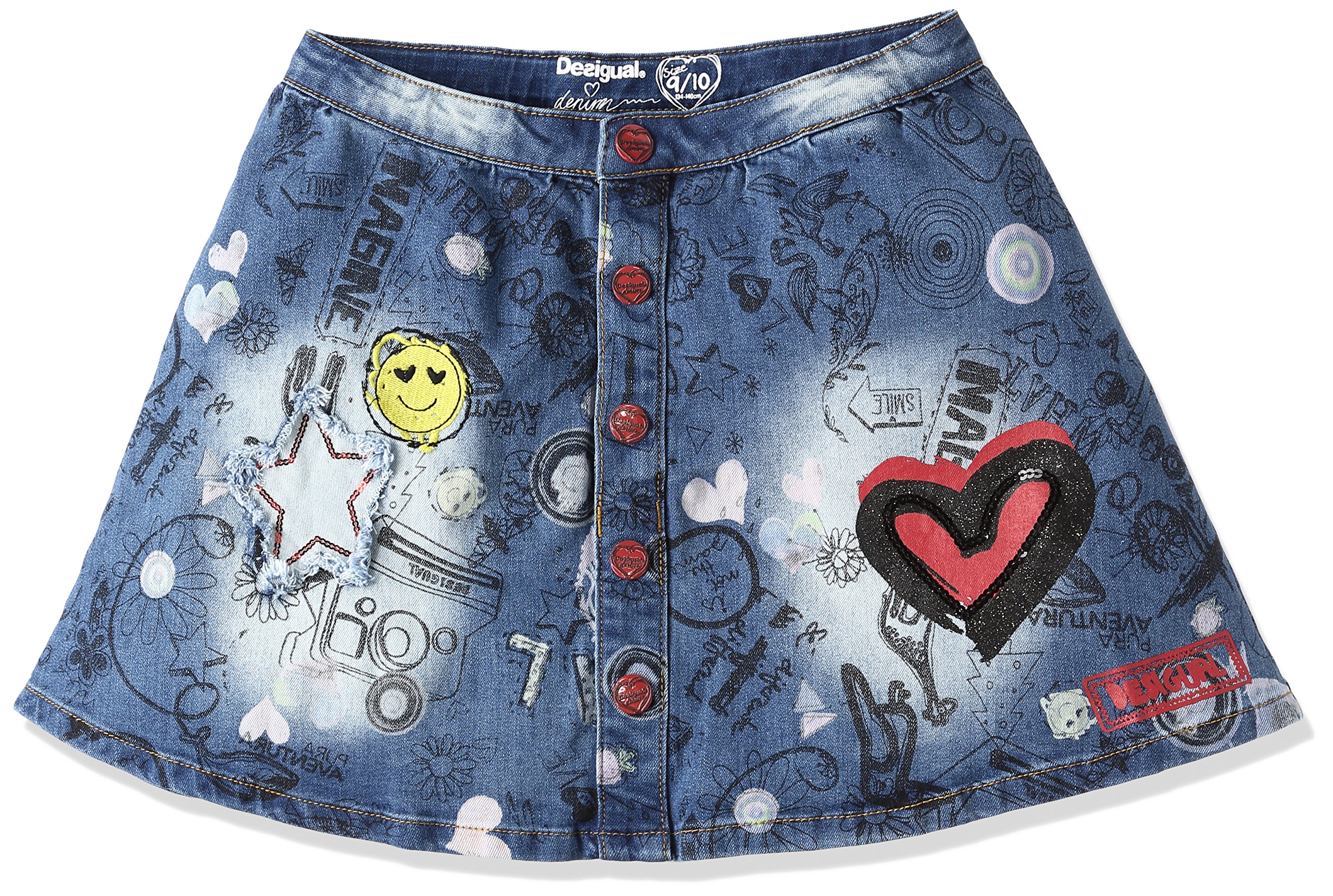 Desigual Mädchen Blau (Jeans 5006) Rock Fal_aiguafreda, Gr. 104 (Herstellergröße: 3/4),