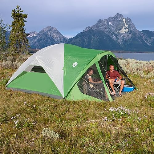 Miniatura 5 de Coleman Evanston Tent with Screen Room 68 Person Weatherproof Tent Sets Up in 15 Mins Included Rainfly & Carry Bag Made of PFAS-Free Materials