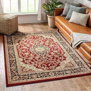 Well Woven Barclay Medallion Kashan Red Traditional Area Rug (5'3" x 7'3")