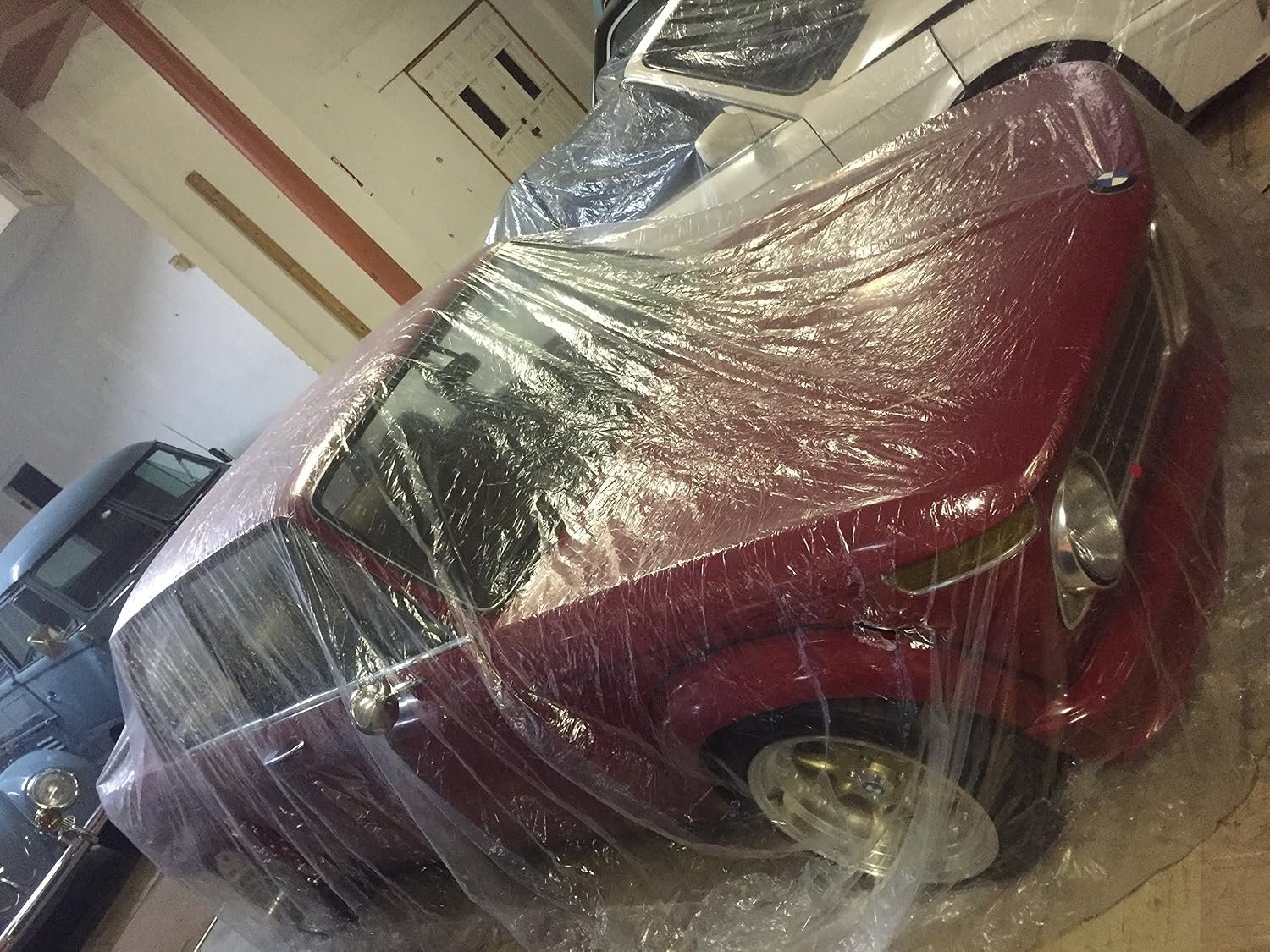 Car Condom 5 Pack Disposable Plastic Car Cover with Elastic Band Medium Size 21' x 12.5'