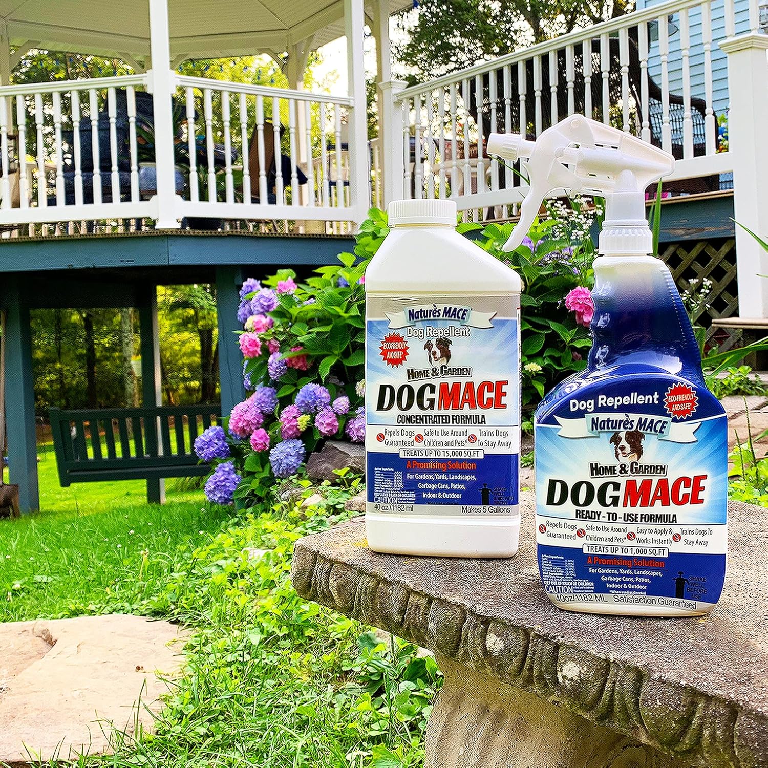 Nature's MACE Dog Repellent 40oz Spray/Treats 1,000 Sq. Ft. / Keep Dogs Out of Your Lawn and Garden/Train Your Dogs to Stay Out of Bushes/Safe to use Around Children & Plants : Pet Supplies
