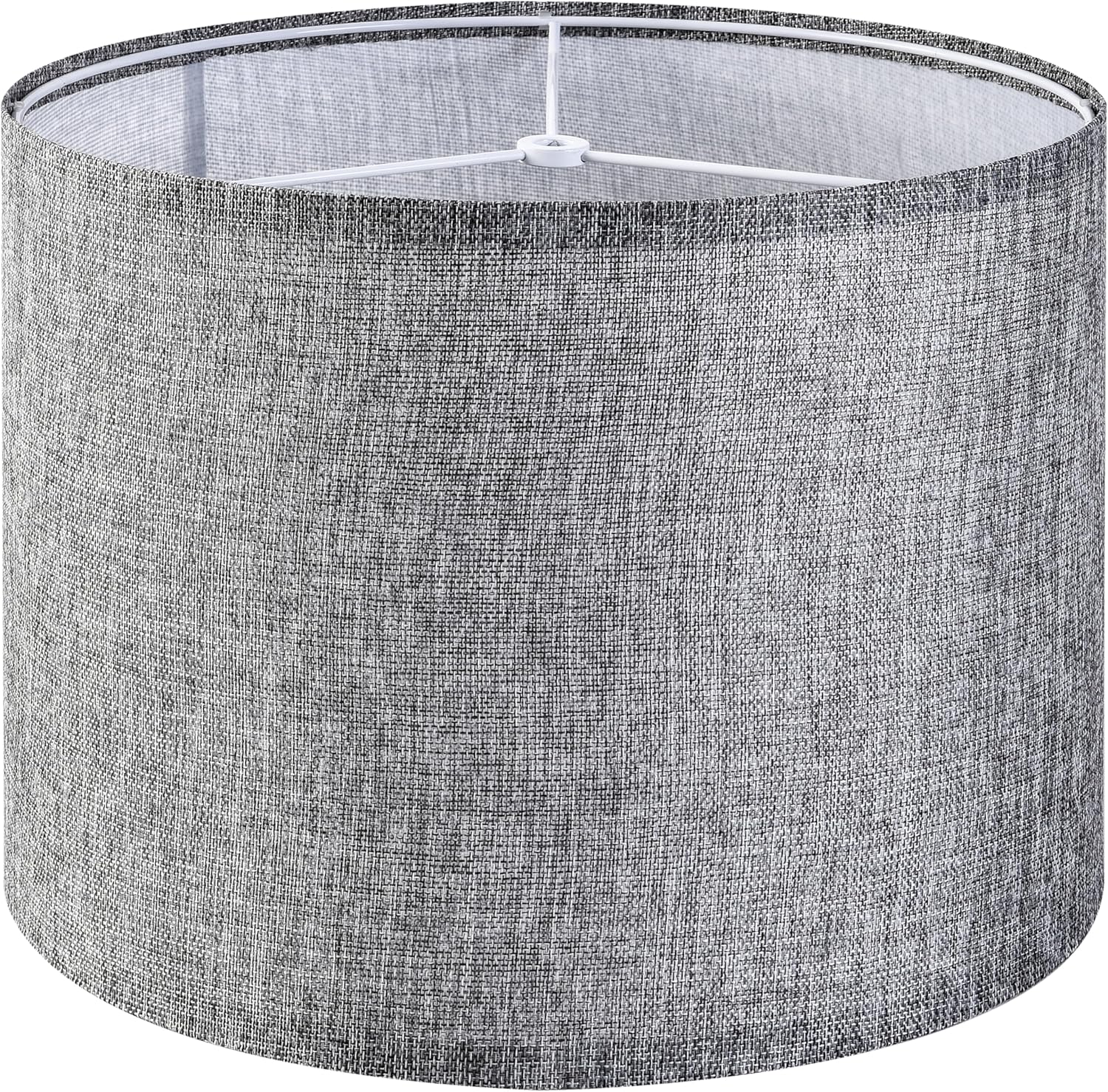 Gray Drum Lamp Shades Medium 13" Top x 13" Bottom x 10" High (Spider) Traditional Lampshades for Table Lamp & Bedside Lamp - Assembly Required - Modern Lamp Shade By GO&SO 13*13*10 inch-1 Pack Grey