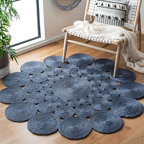 Miniatura 1 de SAFAVIEH Natural Fiber Round Collection NF363N - Alfombra redonda de yute de 6 pies, hecha a mano, estilo bohemio