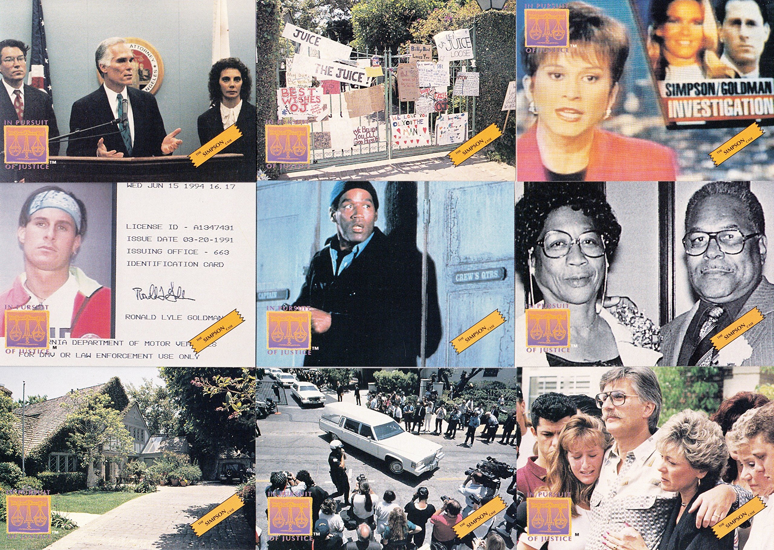 IN PURSUIT OF JUSTICE OJ SIMPSON CASE 1994 FACTORY BASE CARD & PROMO SET 50  & 10 at Amazon's Entertainment Collectibles Store