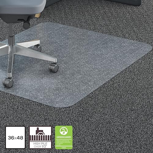 Miniatura 4 de Lorell LLR69703 - Tapete rectangular de policarbonato para silla, 7.09 pulgadas de alto x 26.77 pulgadas de ancho x 73.62 pulgadas de largo