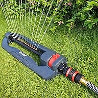 Vista 4 de Eden 96213 Essential Turbo - Aspersor de agua oscilante turbo, cubre hasta 3,600 pies cuadrados, 16 boquillas, base pesada, rango ajustable, paquete