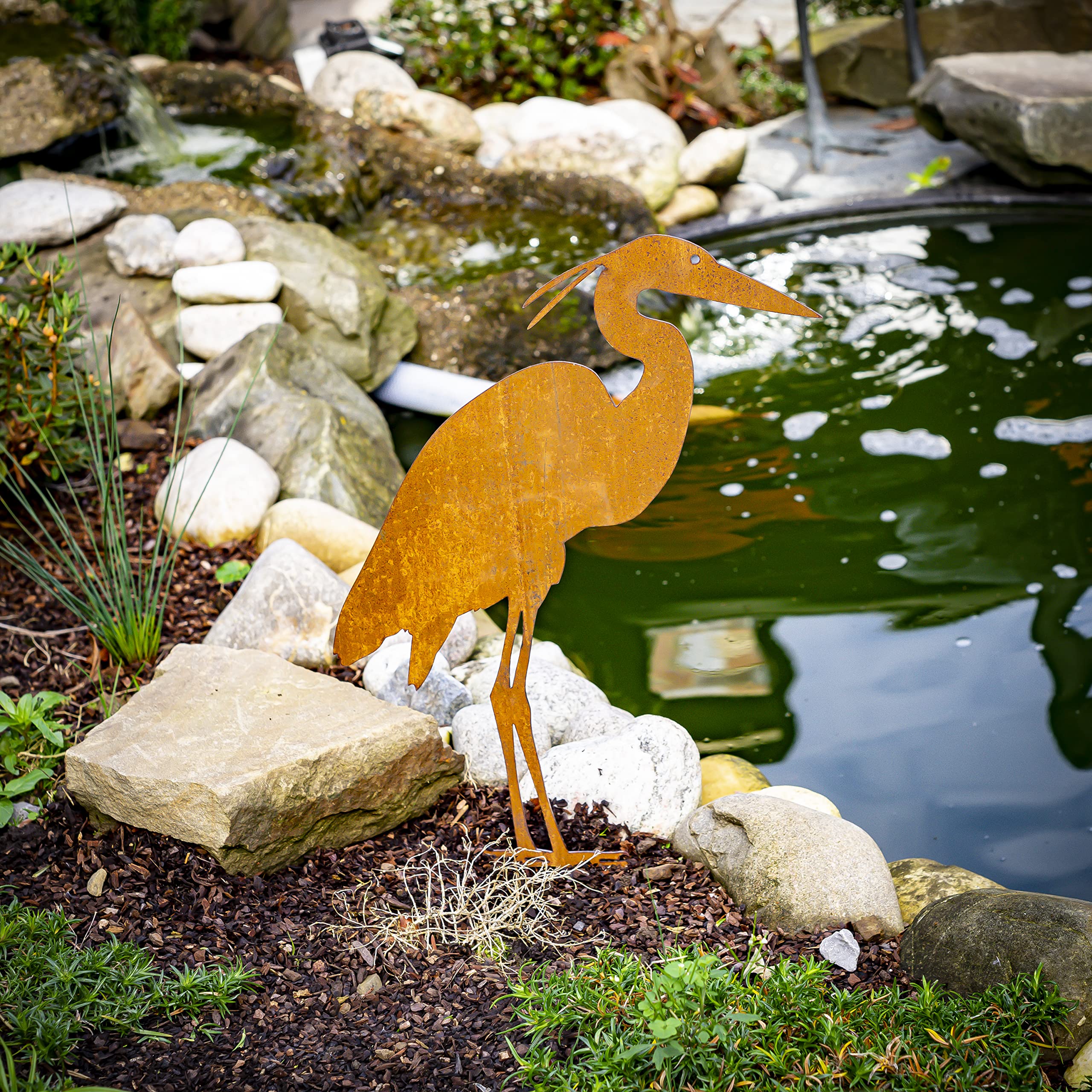 Paletti Da Giardino In Acciaio Corten - Design Rustico, 50cm - Decorazioni Esterno