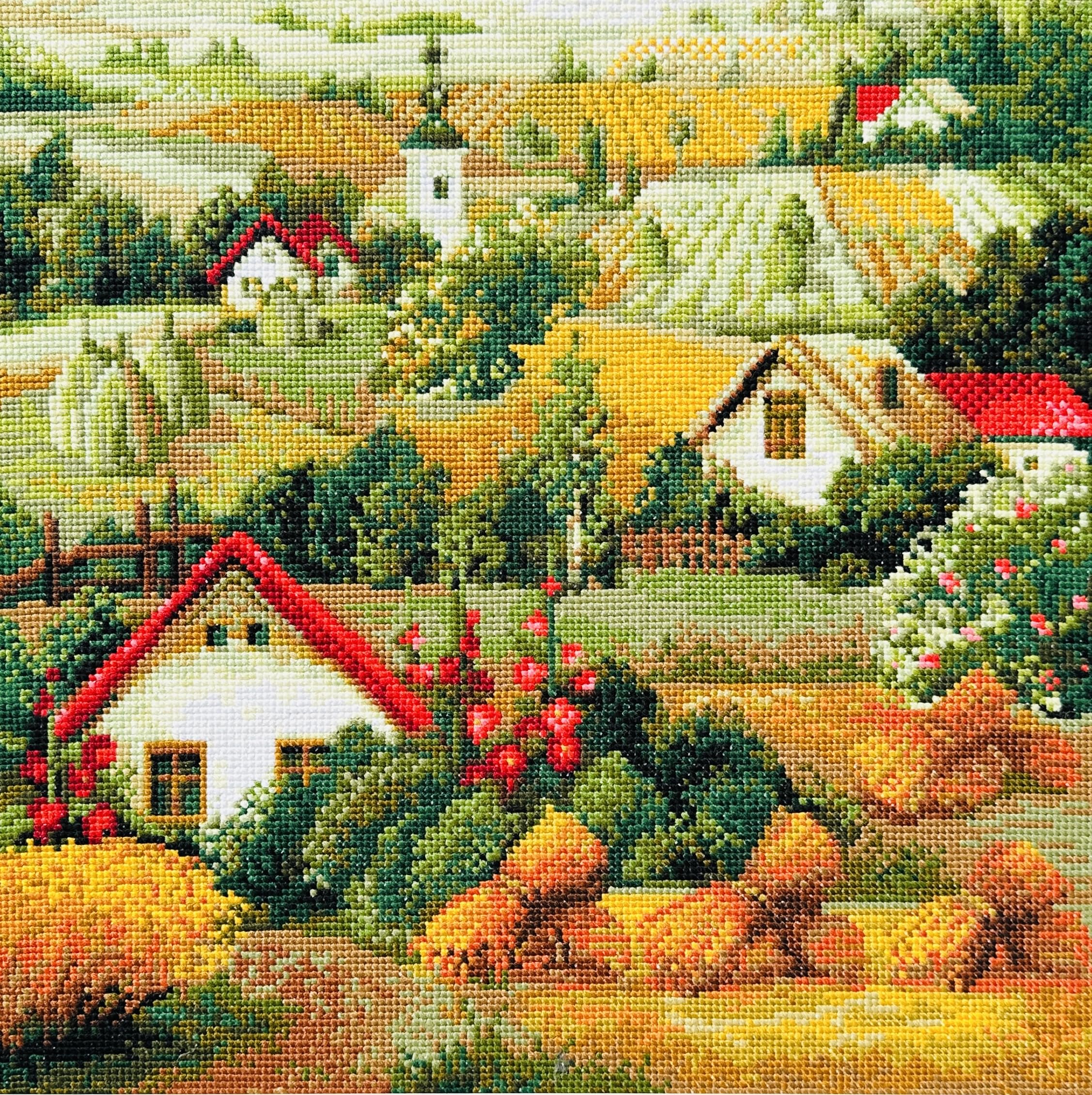 Riolis – Kit de Punto de Cruz, diseño de Paisaje kit15.75-Inch X (40 10 Count, acrílico, Multicolor