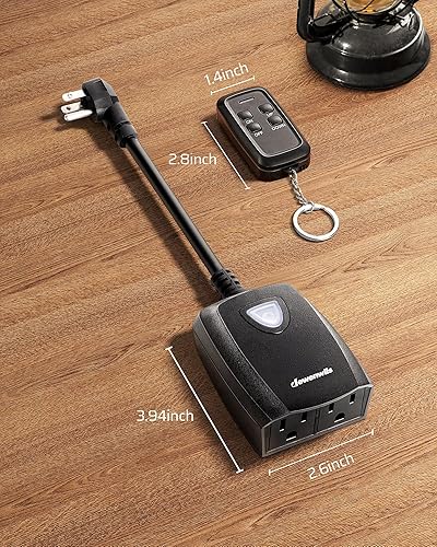 Miniatura 7 de DEWENWILS Regulador de intensidad para luces de cadena de luces para exteriores, enchufe inteligente con control remoto, compatible con Alexa y