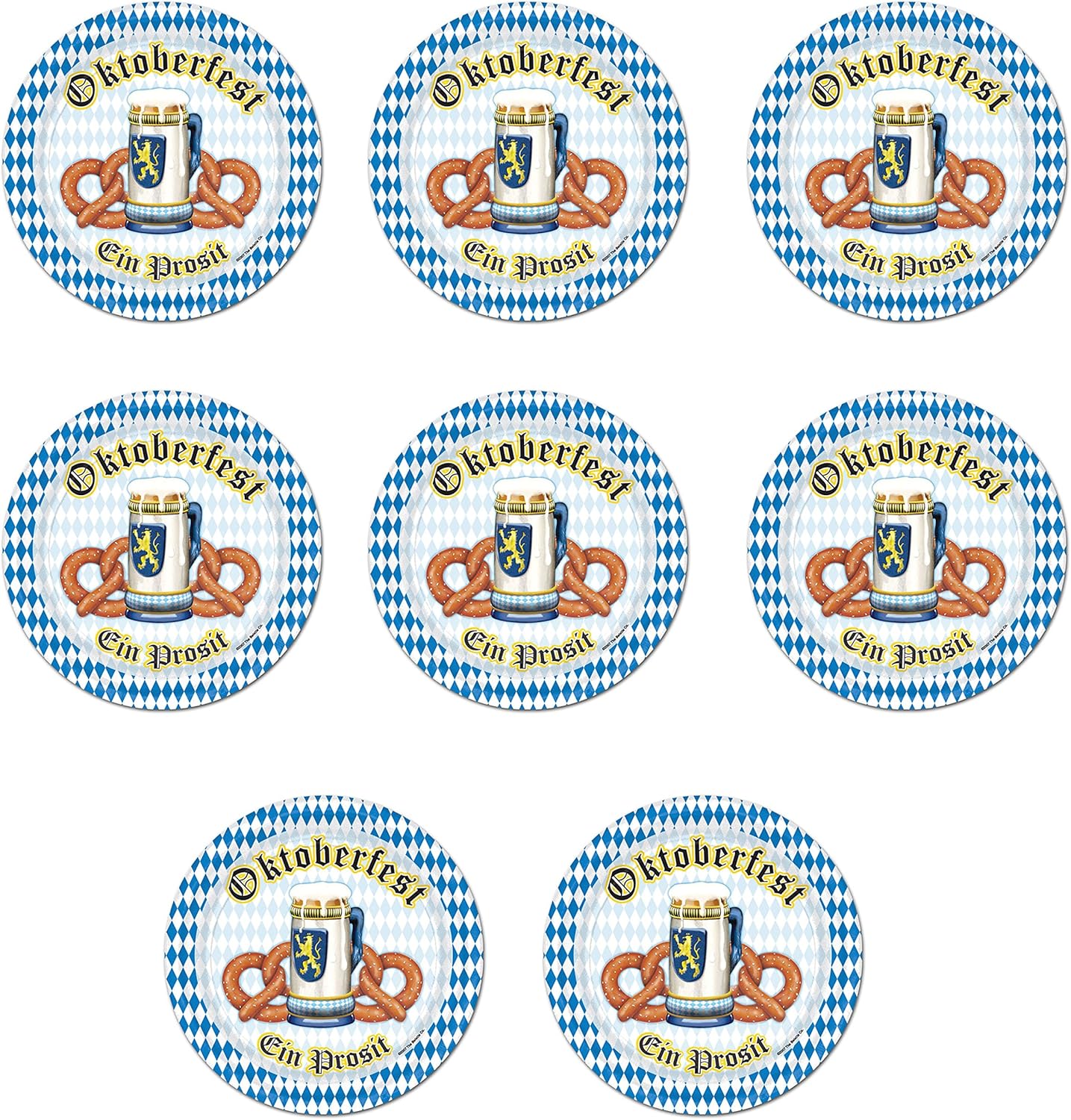 Beistle S58007AZ3 Oktoberfest Plates 24 Piece, Multicolored