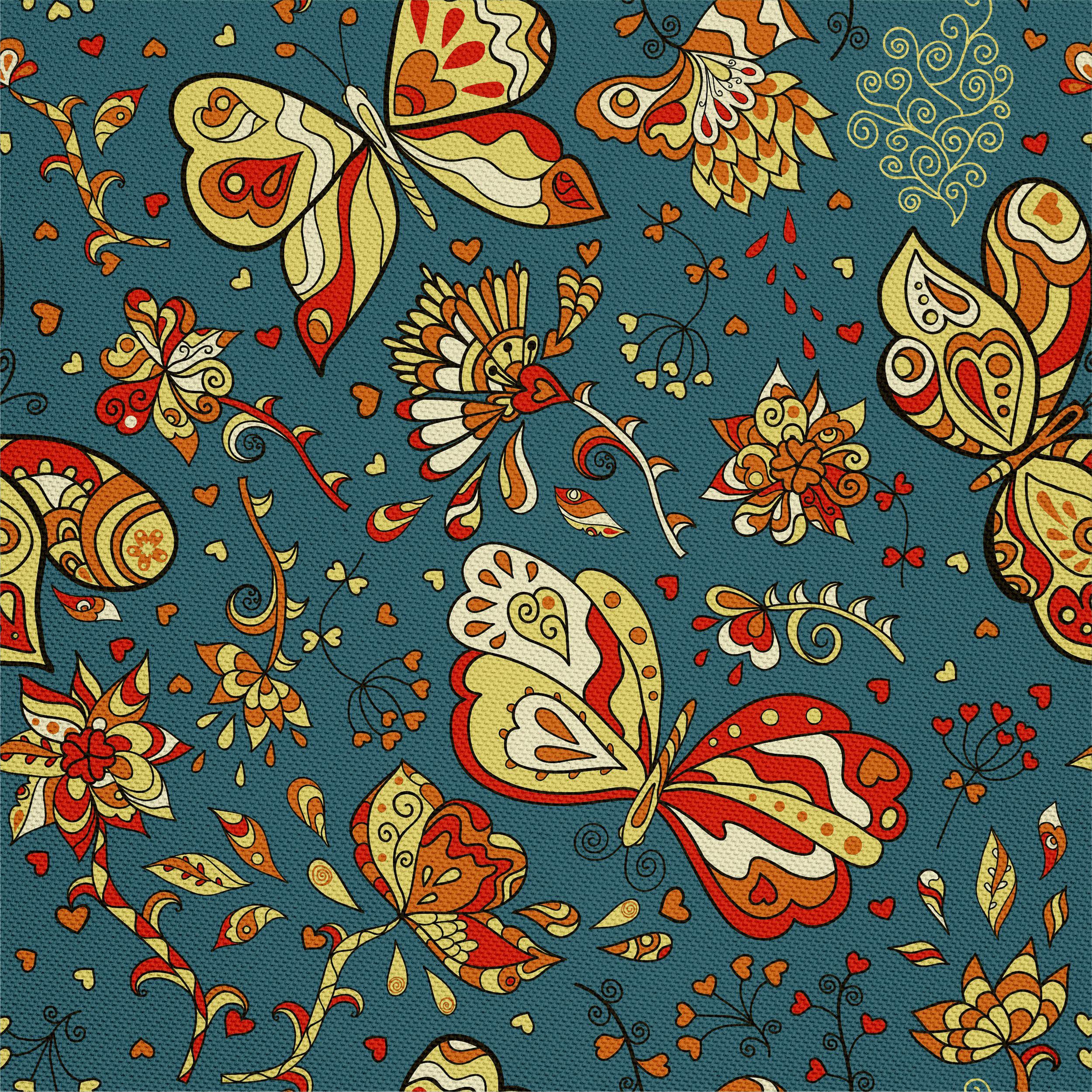 HEKO PANELS Oxford Fabric by Metre for Sewing Canvas Polyester Sewing Fabrics Decorative Material Water-Resistant Waterproof Non Transparent Butterflies 1 Meter 155 x 100 cm 5 x 3 ft