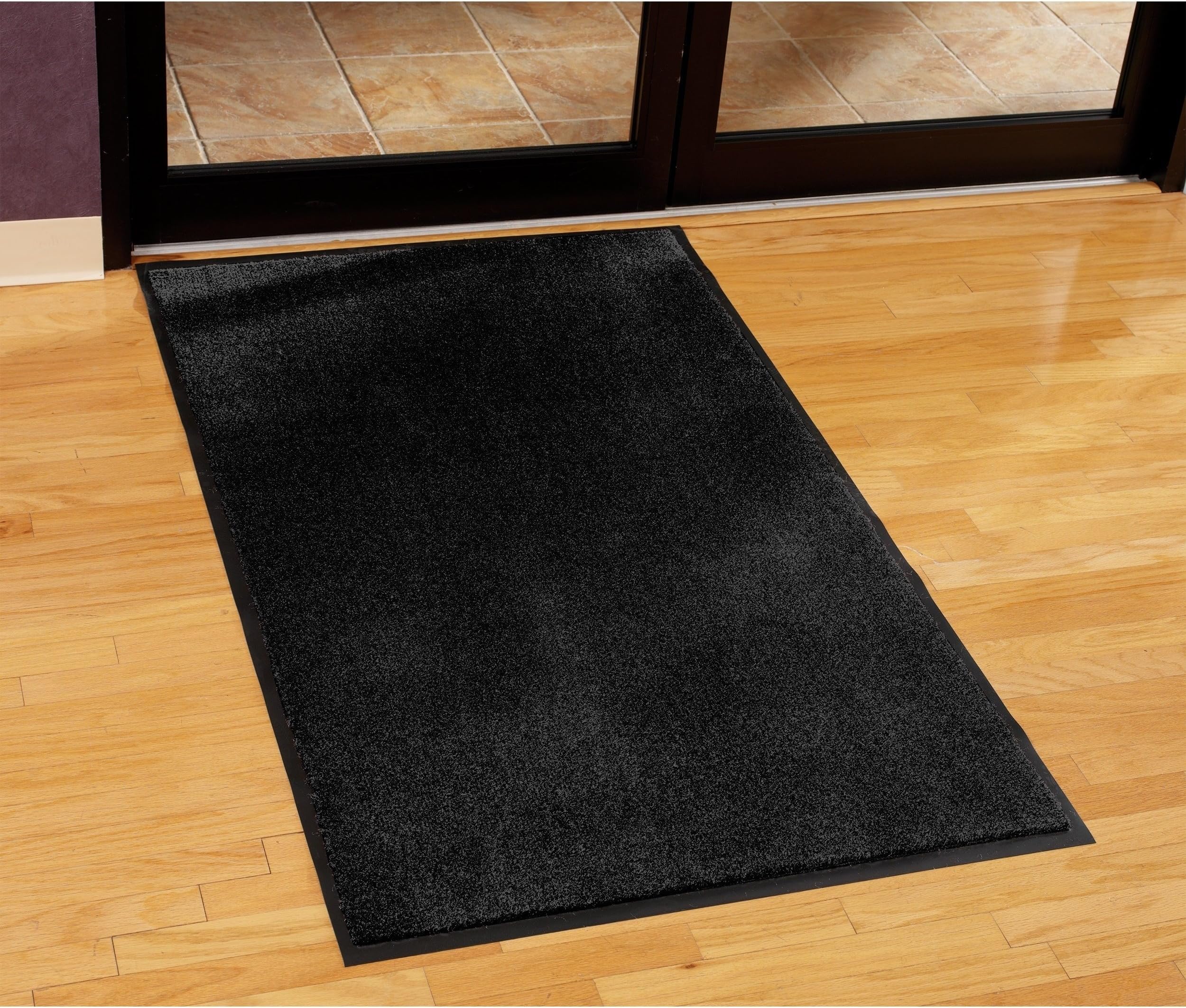 - Guardian Silver Series Indoor Walk-Off Floor Mat, Vinyl/Polypropylene, 4'x6', Black