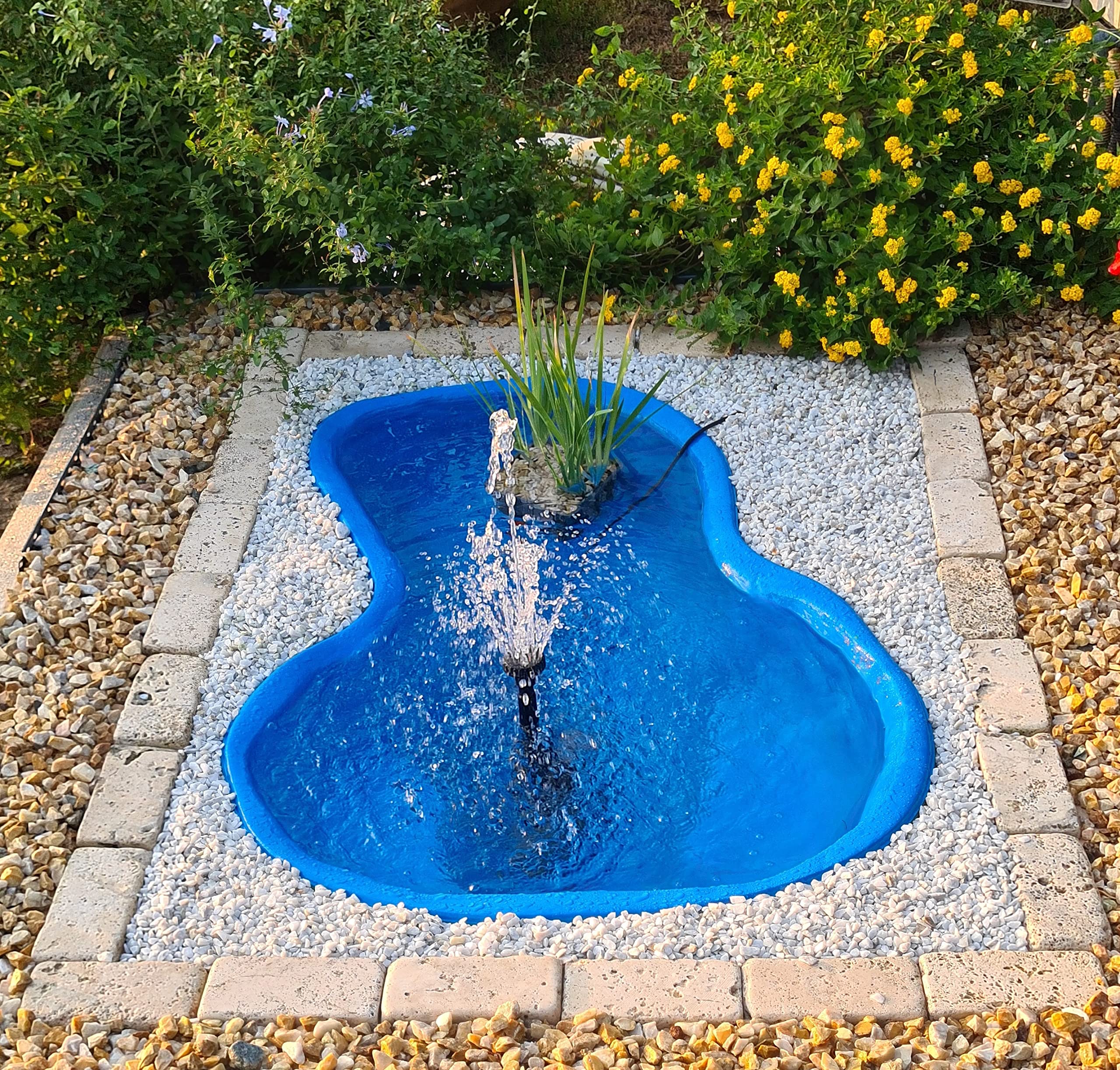Giardini d'Acqua Jardines de Agua Estanque de Jardín Preformado Azul Mod Bracciano 220 Lt Estanque Exterior Plástico Peces Dim 136 x 100 Tamaño Natural DIY Plantas Pantanosas Koi Ninfee Pond