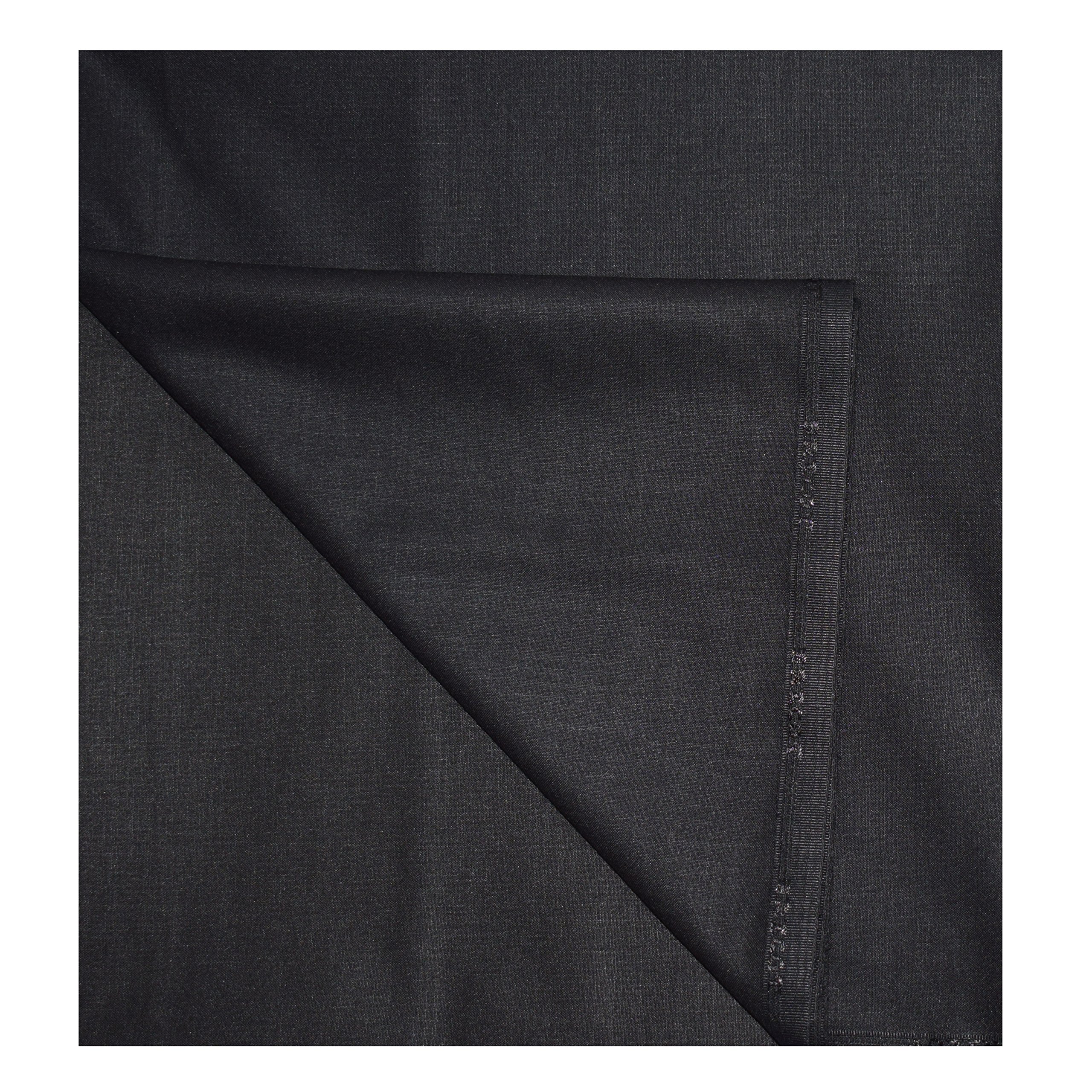 KUNDAN SULZ GWALIOR Men's Executive Poly Cotton Blended Fancy Shirt Piece (1 Shirt Piece for Men) (Black)