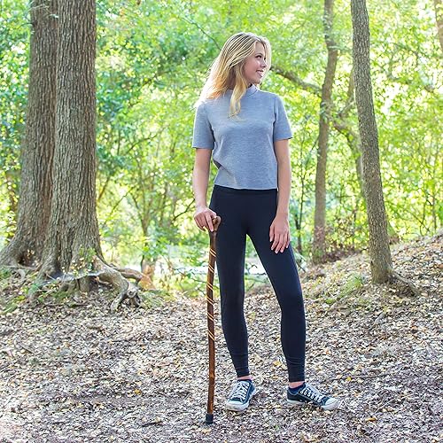 Miniatura 9 de RMS - Bastón de madera natural de 36 pulgadas, bastón de madera compensado hecho a mano para hombres o mujeres (mango suave Derby)