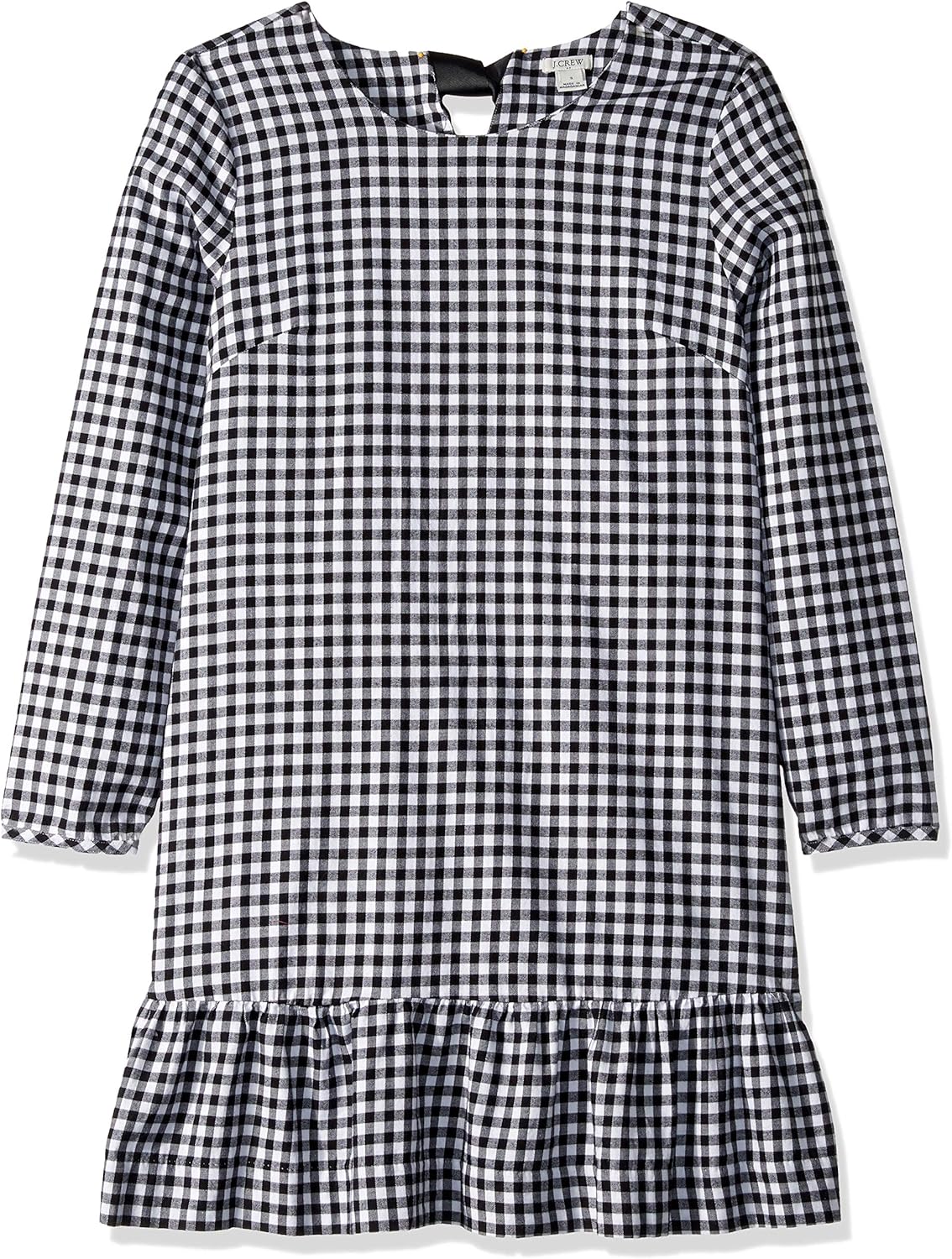 J.Crew Mercantile Women's Flannel Ruffle Hem Dress, Back White Gingham,  Small : Amazon.ca: Clothing, Shoes & Accessories