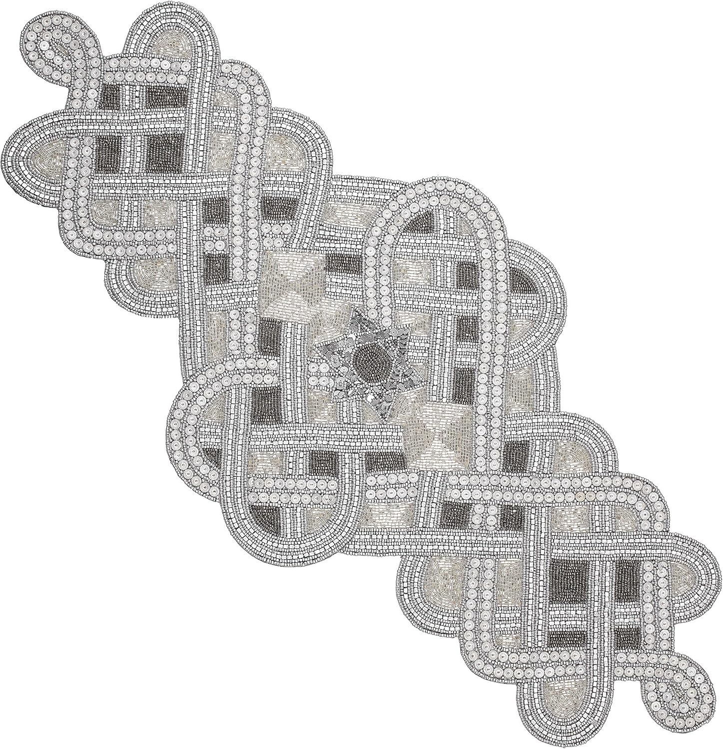 Blасk Frіdау - 70% оƒƒ Handmade Fancy Scrolled Embroidery Beaded Table Runner for Tabletop and Kitchen Grey/Silver - Home Decor Mat for Wedding Party Baby Shower Holiday Family Gathering - Pack of 1 measure 15.5 x 35 inches TOP оƒƒERS Handmade Fancy Scrolled Embroidery Beaded Table Runner for Tabletop and Kitchen Grey/Silver - Home Decor Mat for Wedding Party Baby Shower Holiday Family Gathering - Pack of 1 measure 15.5 x 35 inches
