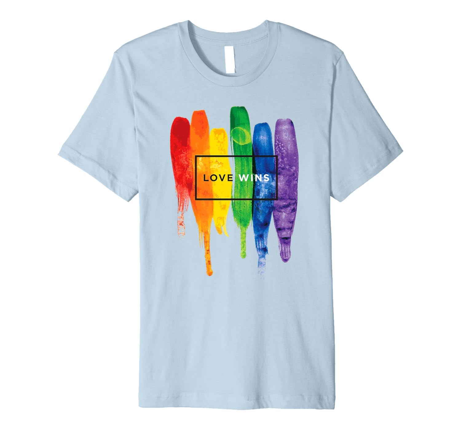 Love Wins Rainbow T-Shirt Typographic LGBT Premium Paint Rainbow Paint Wins Premium Love Typographic LGBT T-Shirt