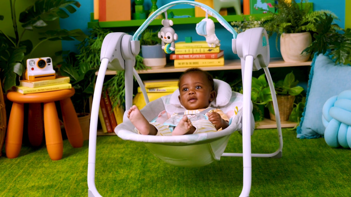 Altalena Automatica Bright Starts Per Neonati - 6 Velocità, Musica E Giocattoli, 0-9 Mesi - Foto 3