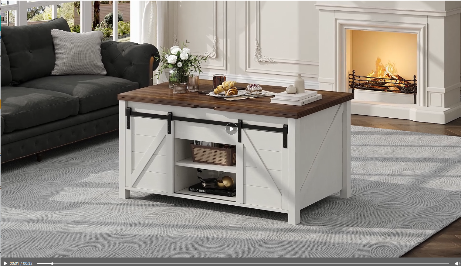 Amazon.com: ONBRILL Farmhouse Lift Top Coffee Table with Sliding