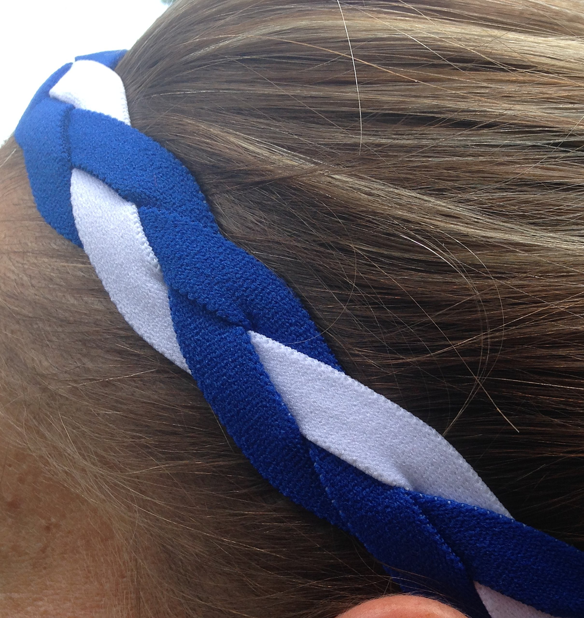 It's Ridic! No Slip Grip/Non-Slip Sports/Athletic Nylon Triple Braided Sports Headband (Blue | Blue | White)
