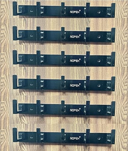 Nopex 5 Pin Bathroom Cloth Hooks Hanger Door Wall Bedroom Bathroom Robe Hooks Rail for Hanging Keys,Clothes,Towel Steel Hook (Pack of 6, Black)