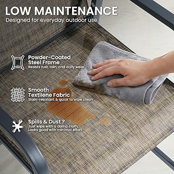 Crestlive 28.7 Outdoor Bar Stools Set of 2, 500 lb Mesh Patio Bar Chairs