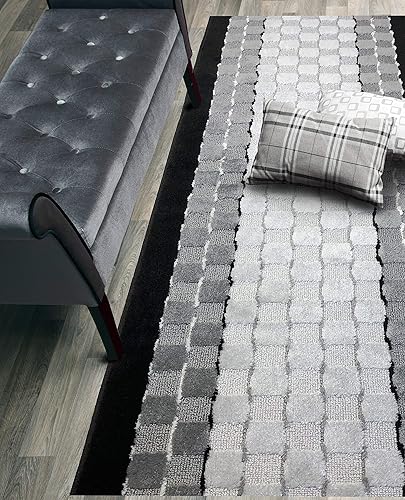 Miniatura 18 de Tapete de pasillo de corte personalizado, antideslizante, 66 cm. / 26 pulgadas de ancho x tu elección de largo. Pergamino verde,Antracita a