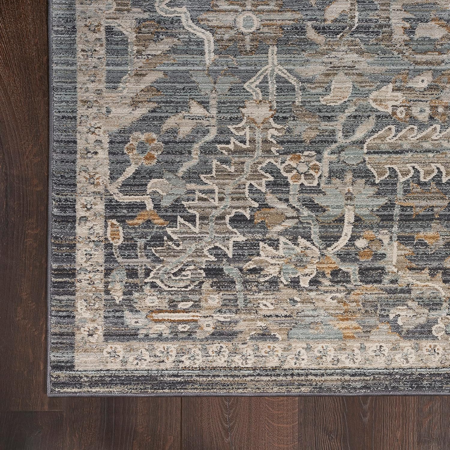 Nourison Home Nyle Navy Multicolor 2'3" x 8' Area Rug - Easy Clean, Non Shedding, Bed Room, Living Room, Dining Room, Kitchen (8' Runner)