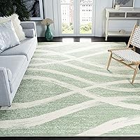 SAFAVIEH Adirondack 8x10 Area Rug Sage & Cream Modern Wave - Non-Shedding, Stain-Resistant, Kid & Pet Friendly (ADR125X)