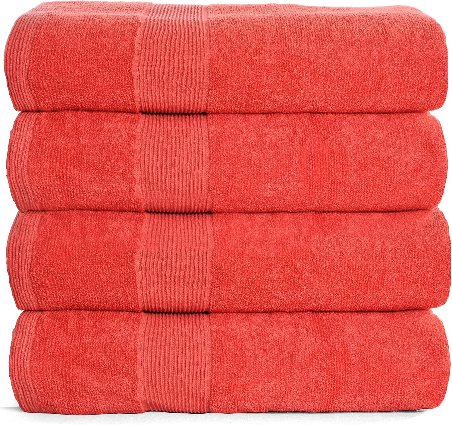 Elvana Home 4 Pack Bath Towel Set 27x54, 100 Ring Spun Cotton, Ultra Soft Highly Absorbent