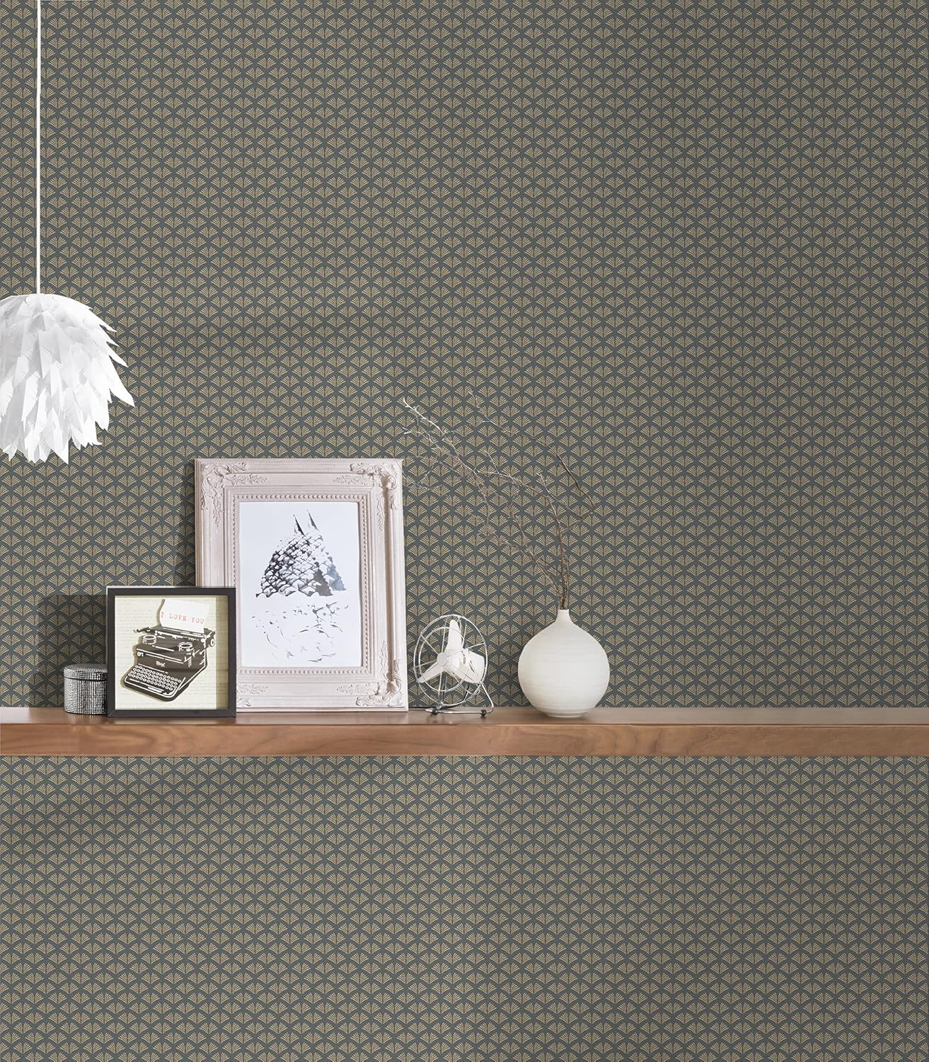A.S. Création Geometric Wallpaper Trendwall 2 Non-Woven Wallpaper 10.05 m x 0.53 m Gold Grey Black Made in Germany 379583 37958-3