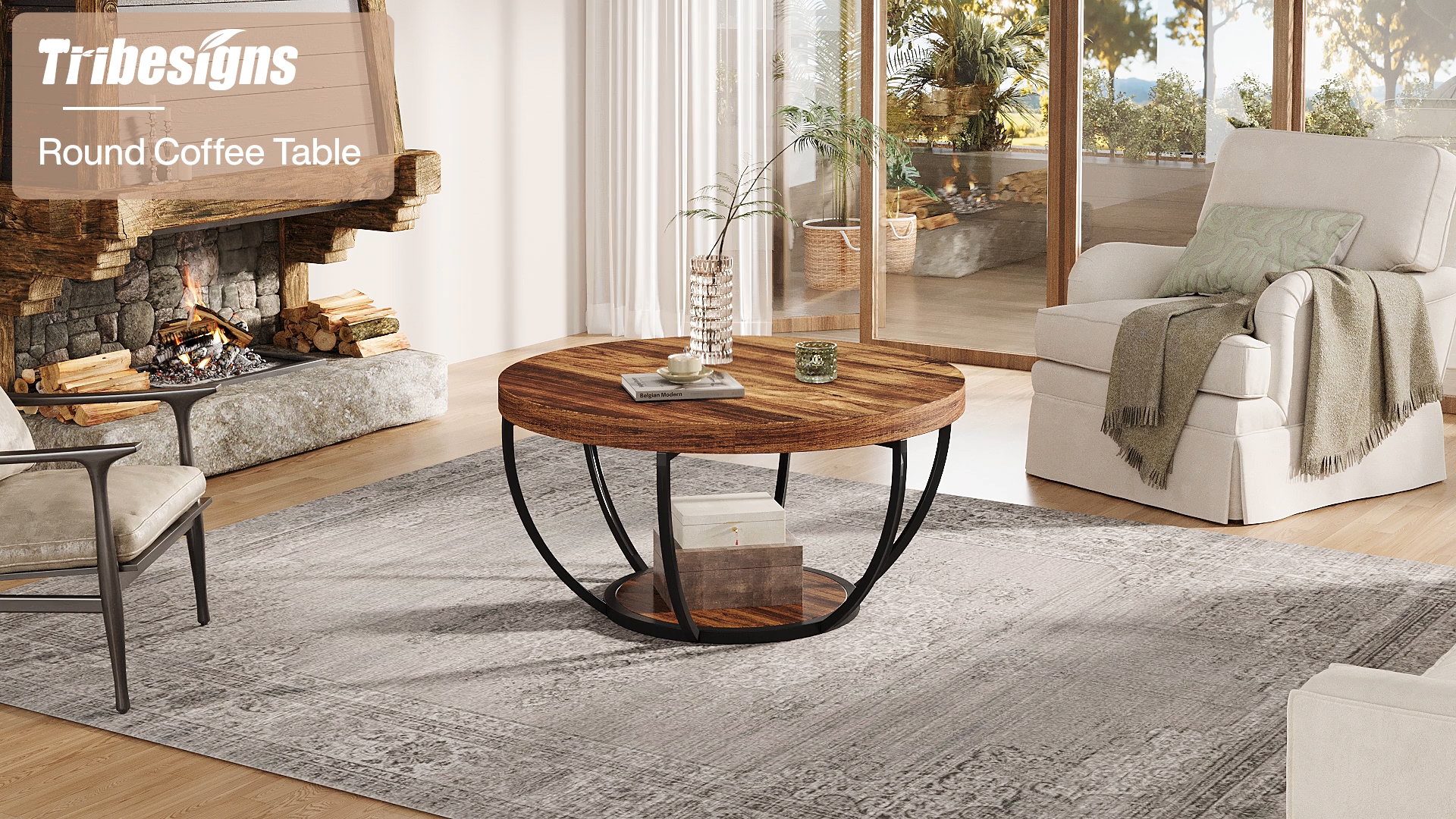 Amazon.com: Tribesigns Round Coffee Table, 31.7