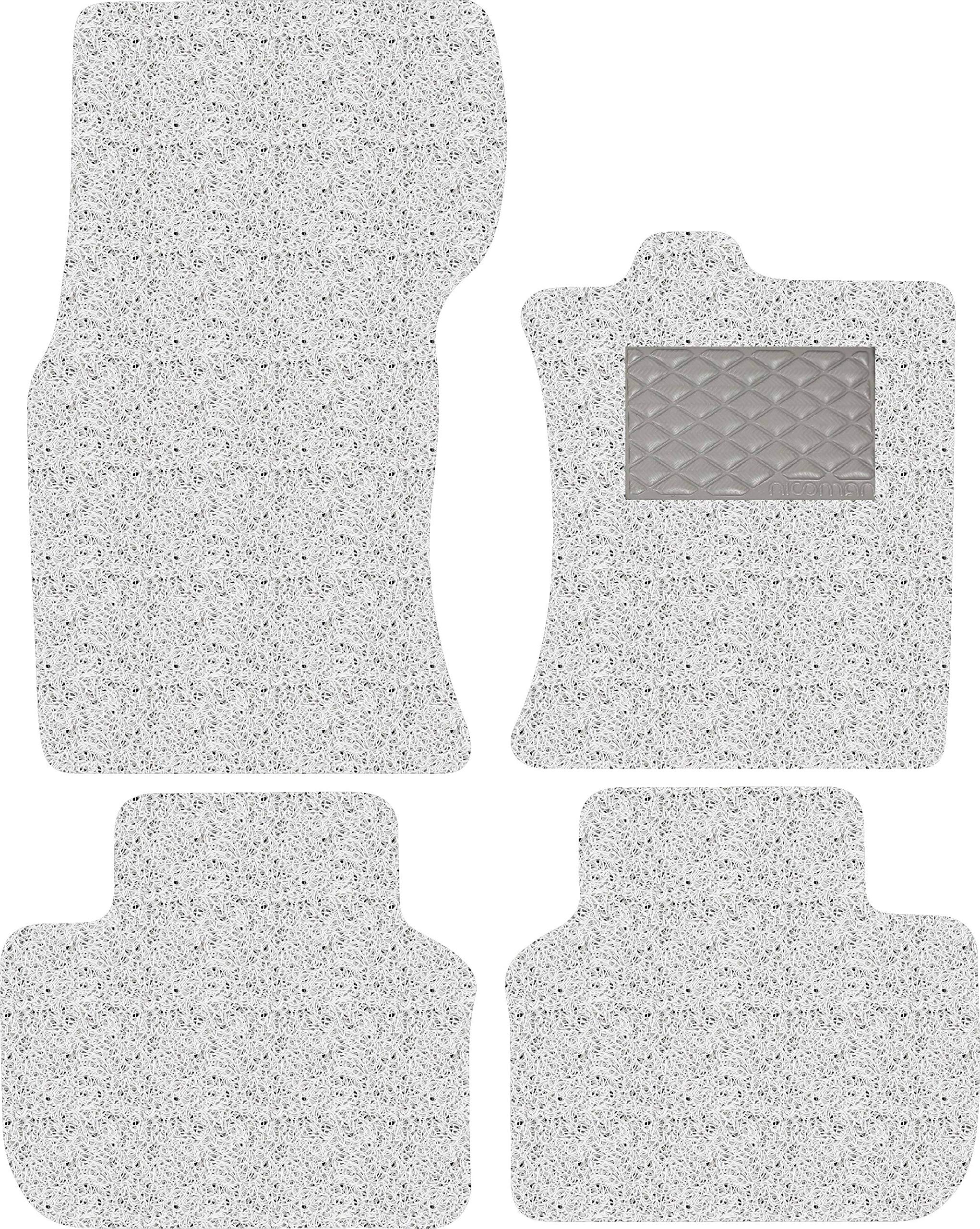 Nicoman Spaghetti All-Weather Fully Tailored Car mats Fit【2016-2019 XF Saloon/Estate X260 】(Full Set 4-Piece,White)