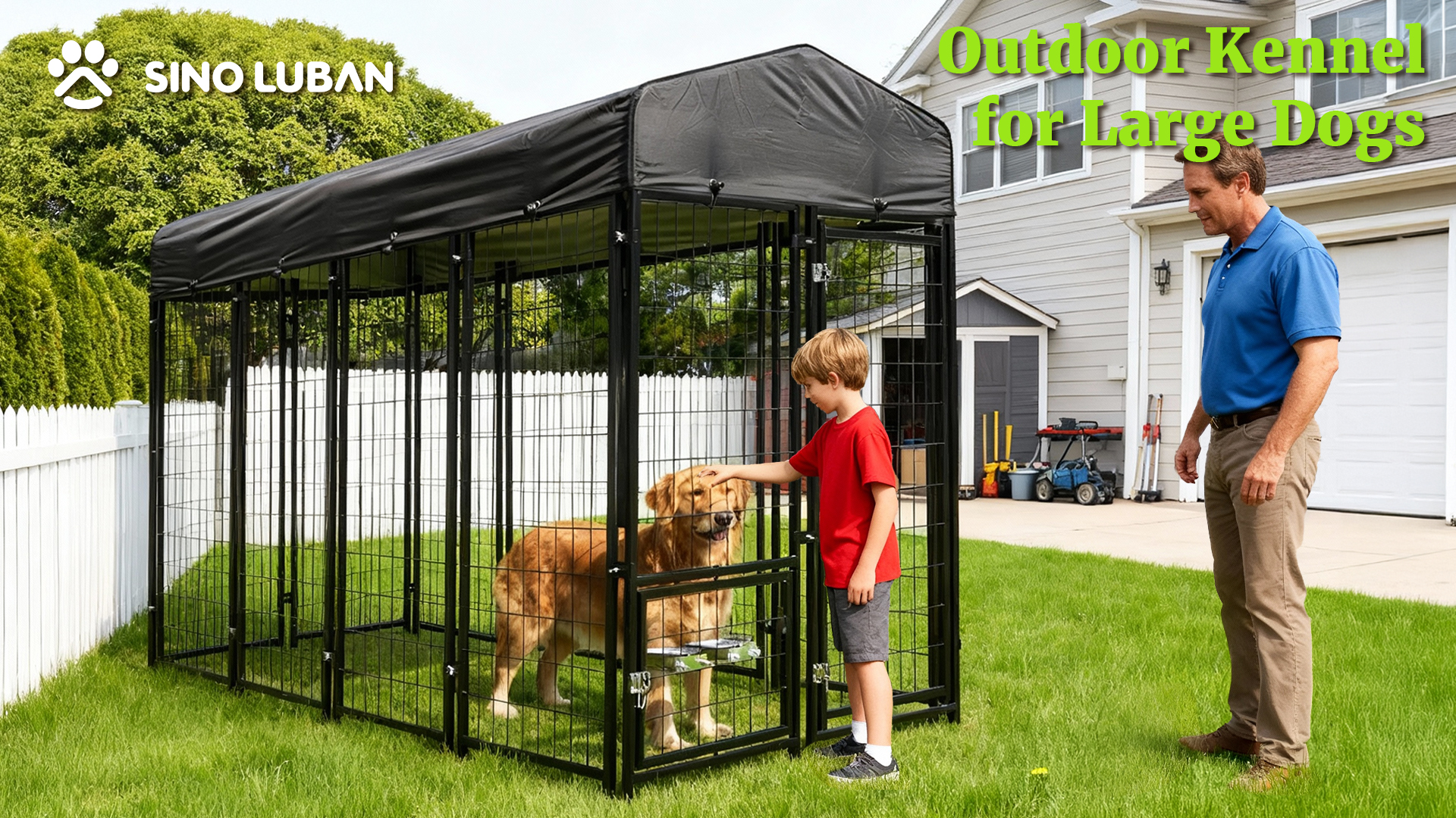 Amazon.com: Sino Luban Outdoor Dog Kennel Outside Run with Doggy