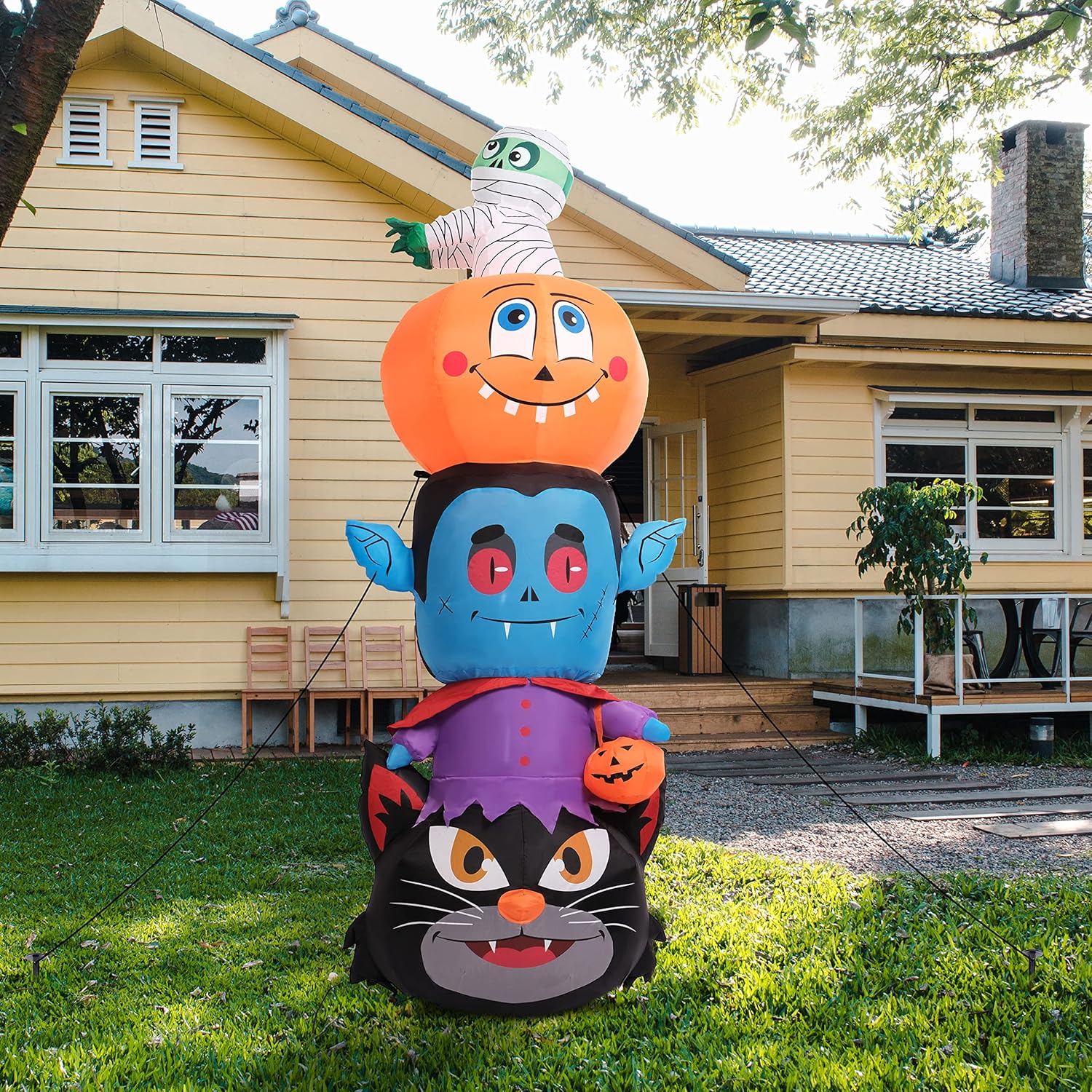 Halloween Inflatables 6Ft Pumpkin with Zombie Halloween Inflatable Halloween Decorations Outdoor,LED Lights,Blow Up Yard Decorations for Holiday Garden Yard Lawn Decor