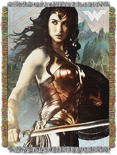 Northwest DC - Manta tejida con tapiz de la Mujer Maravilla, 48 x 60 pulgadas, We War